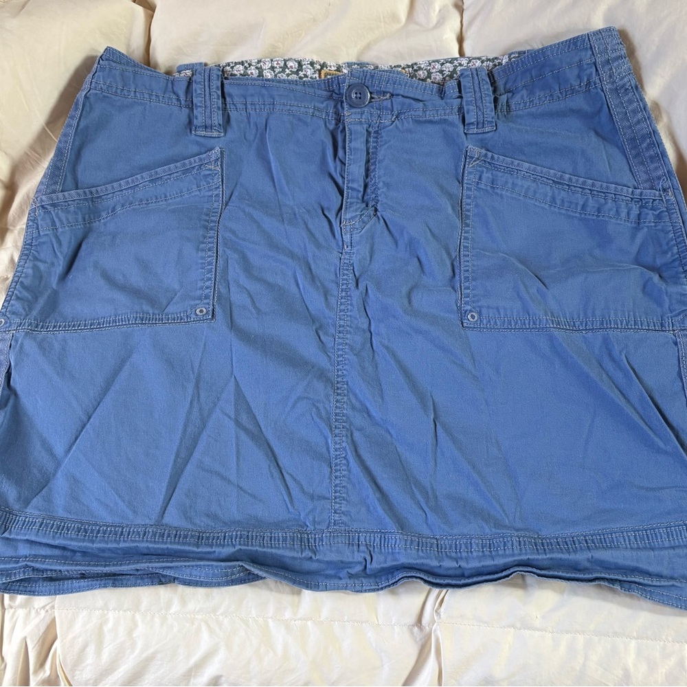 Aventura Blue Mini Skirt with Patch Pockets